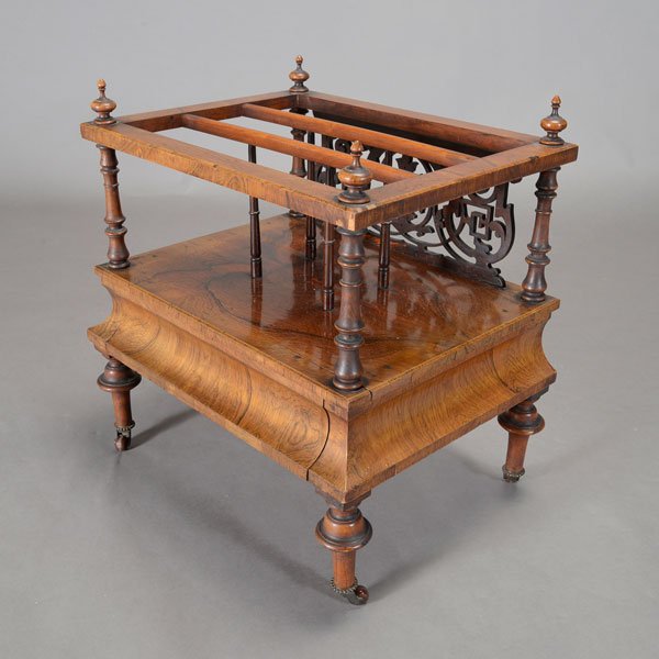 Victorian Rosewood Canterbury: Victorian Rosewood Canterbury {Dimensions 24 x 22 x 17 inches} [Lacking three panels]