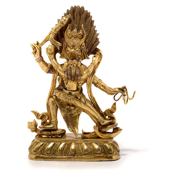 A Gilt-Bronze Figure of Yama and Consort, 19th Century (1 of 5)