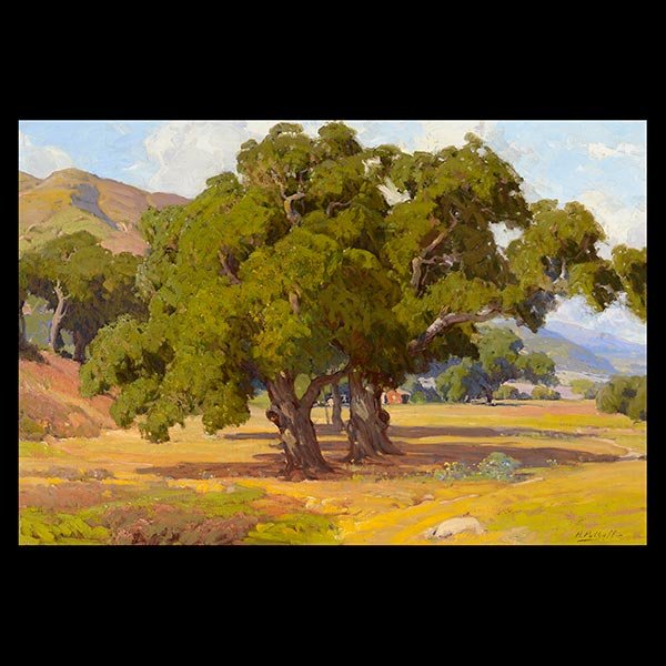 HANSON DUVALL PUTHUFF "Paso Robles" Oil on Canvas.: HANSON DUVALL PUTHUFF (Californian 1875-1972) Paso Robles Oil on canvas 24 1/4 x 36 1/4 inches / 61.59 x 92.07 cm; Frame: 29 x 41 inches Signed lower right: H. Puthuff