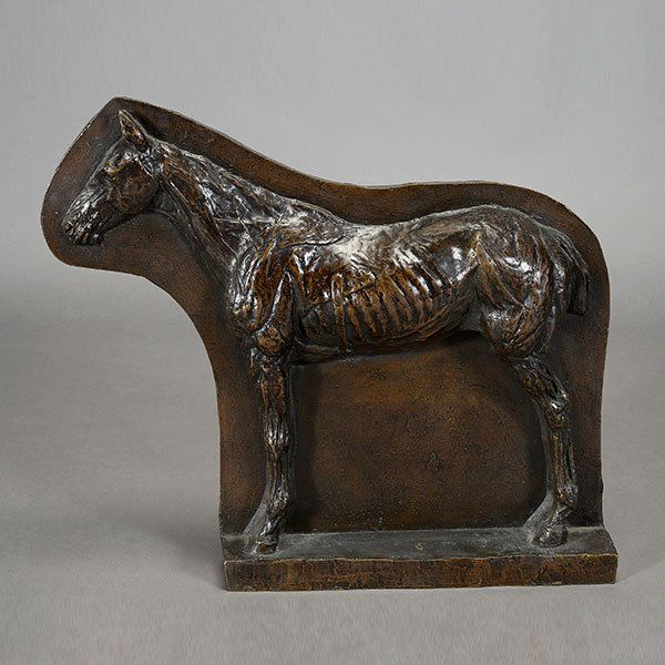 THOMAS EAKINS "Horse" Bronze American Art: THOMAS EAKINS (American 1844-1916) Horse Bronze 22 x 24 x 4 inches (at widest part) / 55.88 x 60.96 x 10.16 cm Signed on bottom of base: Eakins Model about 1882 cast 1972 4/10 Monogramed