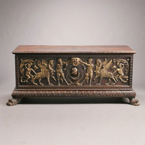 Florentine Renaissance Parcel Gilt Walnut Cassone (1 of 1)