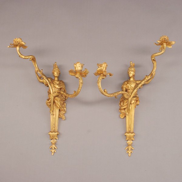 Pair of Louis XVI Style Gilt Bronze Bras de Lumiere (1 of 1)
