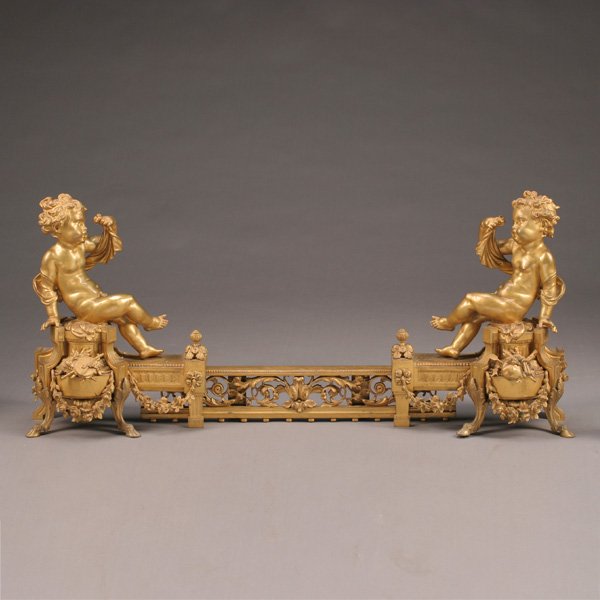 Louis XVI Style Gilt Bronze Garde de Feu Fire Fender (1 of 1)
