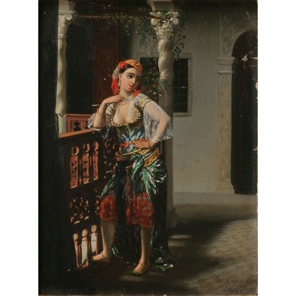 EMMANUEL JOSEPH LAURET "Algerian Woman on Balcony" (1 of 1)