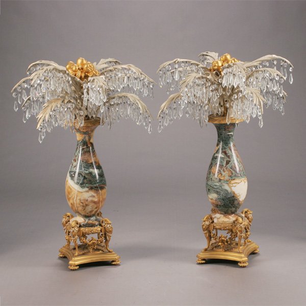 Pair of Belle Epoque Style Glass Palm Form Table (1 of 1)