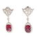 Pair of Tourmaline, Diamond, 18k White Gold Earrings.