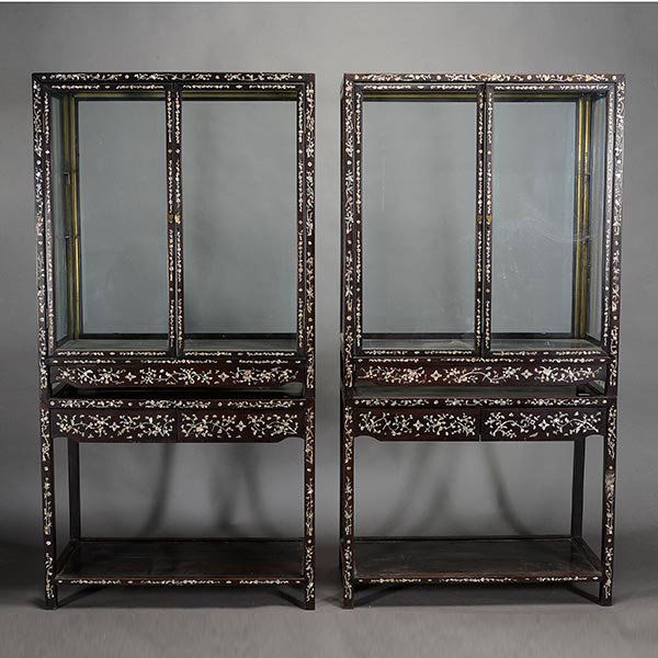 A Pair of Mother-of-Pearl Inlaid Two-Piece Display (1 of 5)