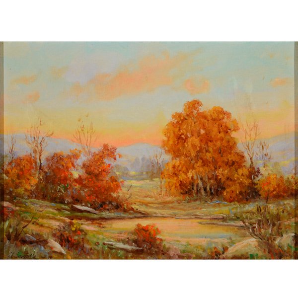 HERBERT SARTELLE "Landscape" Oil on Canvas. (1 of 5)