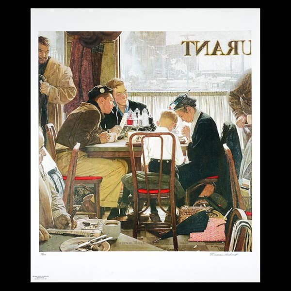 NORMAN ROCKWELL "Saying Grace" Lithograph. (1 of 4)