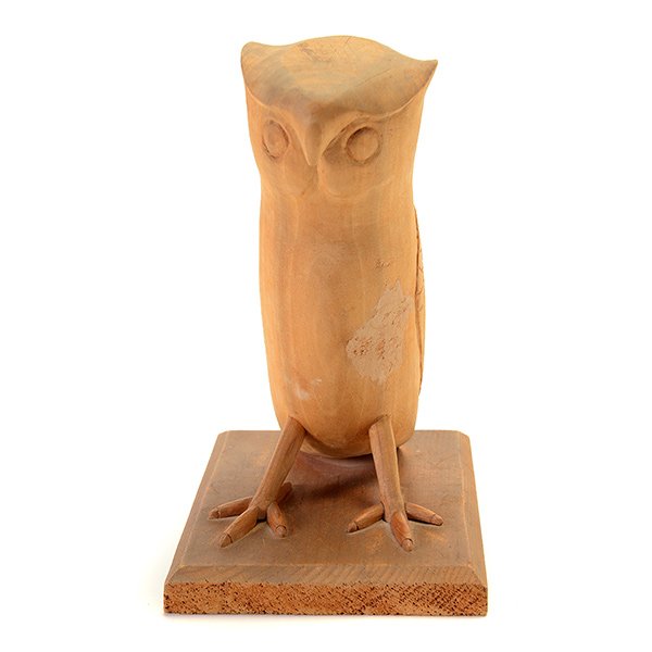 EDGAR TOLSON "Owl" Carved Wood, American Art (1 of 4)