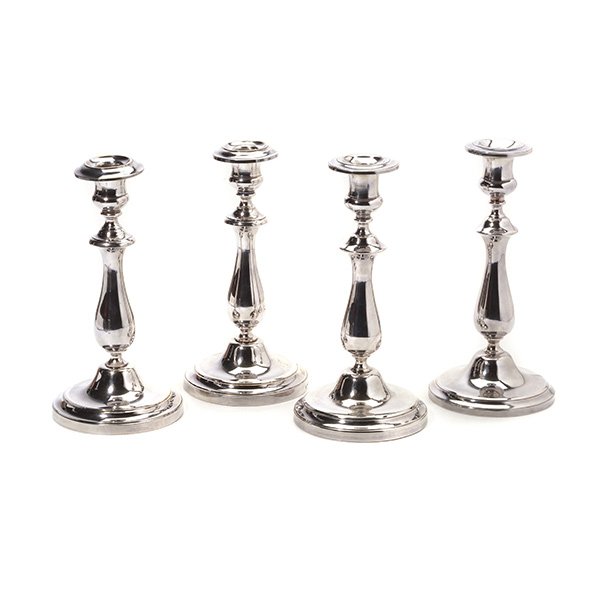 Set Of Four Christofle Silver Plated Candlesticks