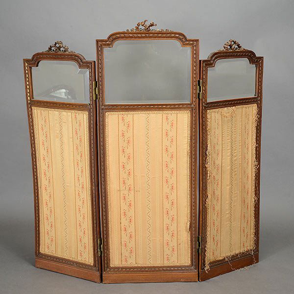 Louis XV Style Walnut Three Panel Screen (1 of 5)