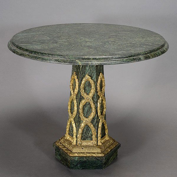 Louis XVI Style Two Part Marble Table with Bronze (1 of 4)