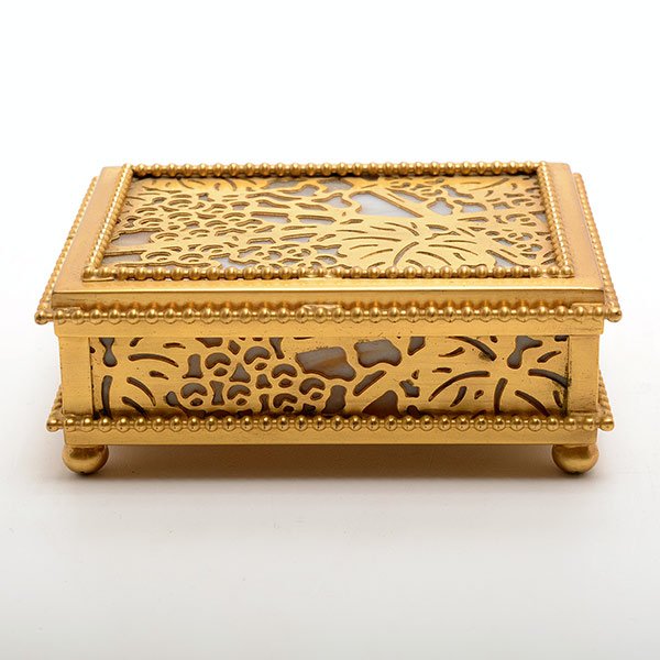 Tiffany Studios Grape Vine Slag Glass Writing Box (1 of 9)