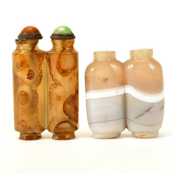 Two Agate Double Snuff Bottles, 19th Century (1 of 4)