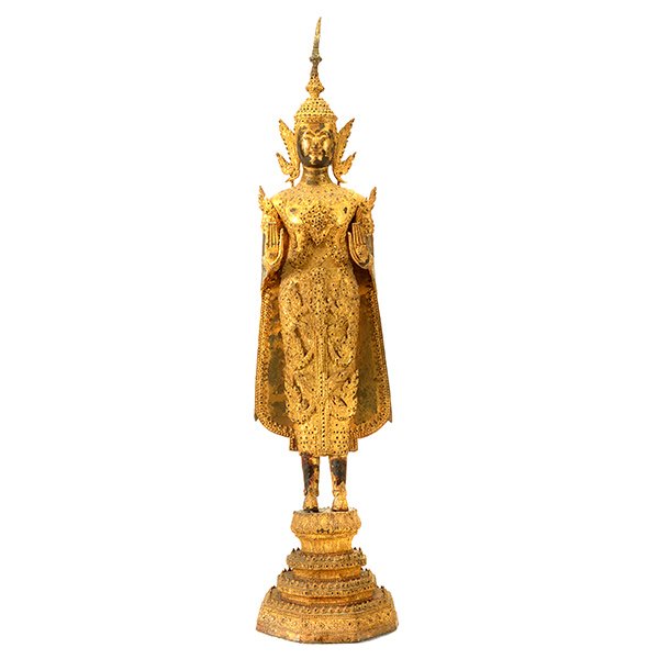 A Thai Gilt-Bronze Standing Buddha, 20th Century (1 of 9)