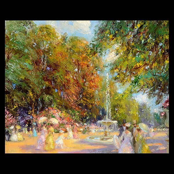 JOHN STREVENS "The Fountain" Oil on Canvas. (1 of 6)