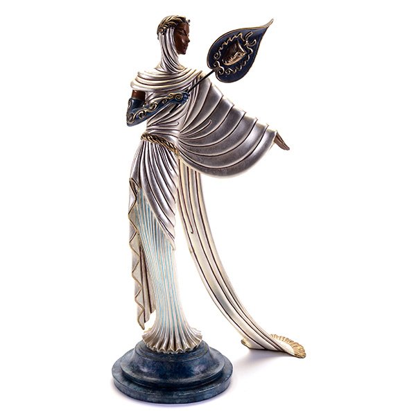 ERTE "Tanagre" Bronze.: ROMAIN (ERTE) DE TIRTOFF (Russian Federation 1892-1990) "Tanagre" Bronze. 20 x 11 x 8 inches. Signed numbered (289/500) and dated (1988) on base. Foundry mark "Seven Art LTD, London" also on base.