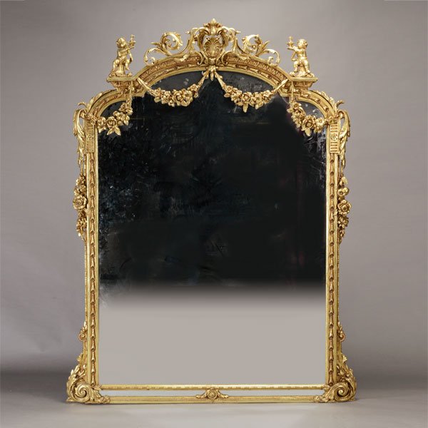 French Louis XV Style Gilt Figural Mirror (1 of 5)
