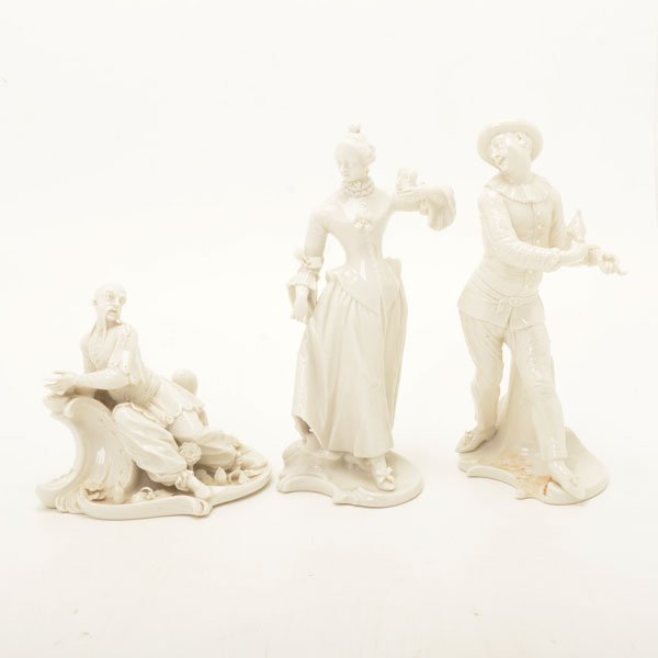 Three Nymphenberg Blanc de Chine Porcelain Figures (1 of 10)