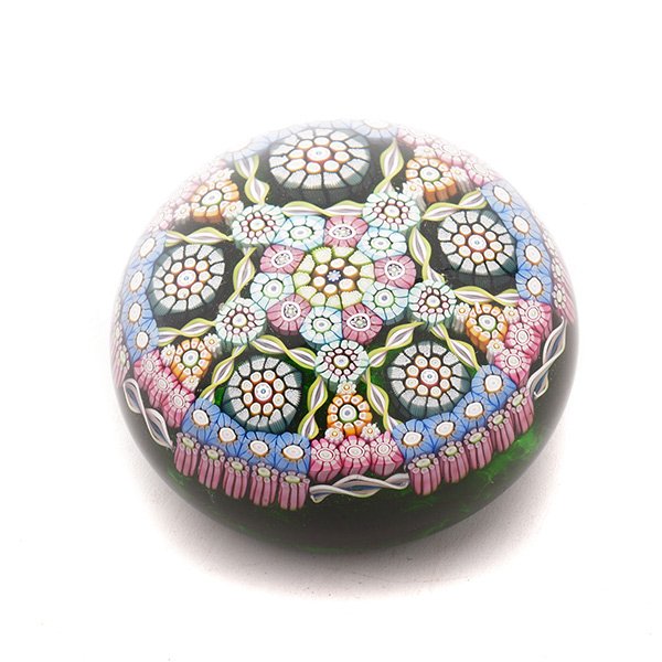 Millefiore Glass Paperweight with Signature Cane (1 of 5)
