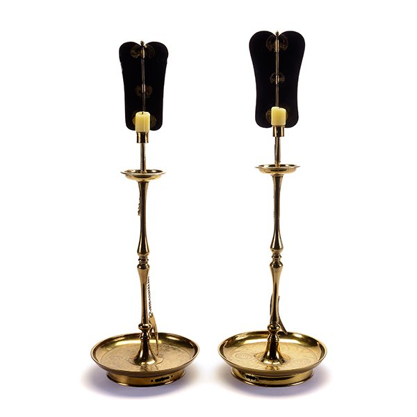 Pair of Japanese Brass Candlesticks (1 of 5)