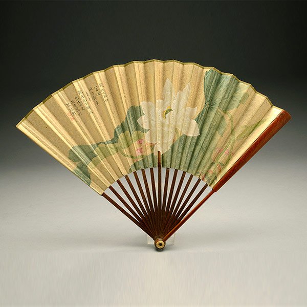 A Bamboo Folding Fan with Painting and Calligraphy (1 of 6)
