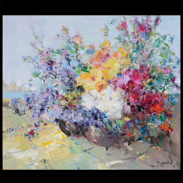 Ingfried Paul Henze Morro "Floral" oil on canvas (1 of 5)
