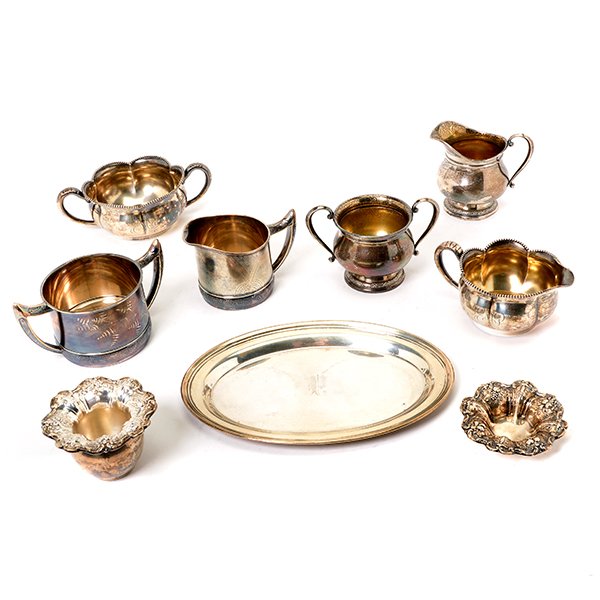 Three Sterling Creamer and Sugar Sets (1 of 10)