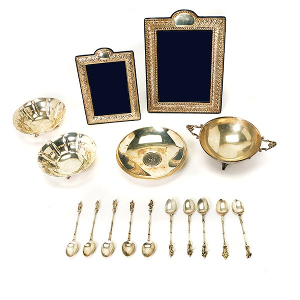 Two Sterling Picture Frames, Four Bowls, and Apostle (1 of 10)
