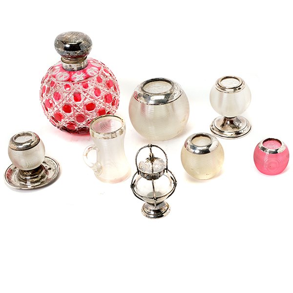 Collection of English Sterling Mounted Glass Table (1 of 10)