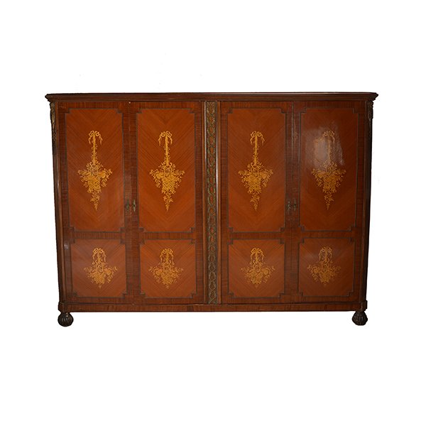 Dutch Marquetry Four Door Bronze Mounted Cabinet (1 of 7)