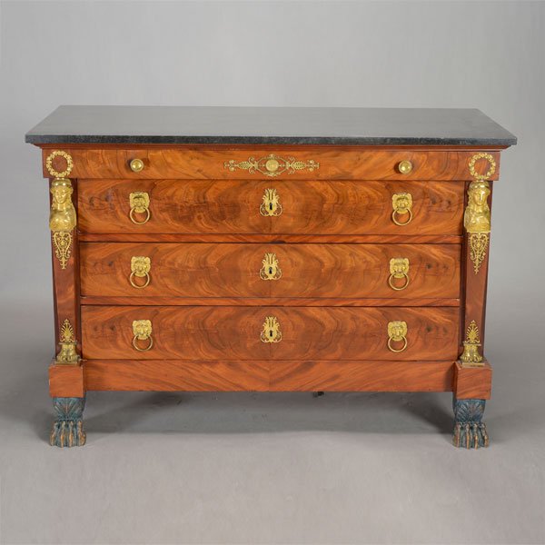 Empire Gilt Bronze Mounted Mahogany Commode (1 of 4)
