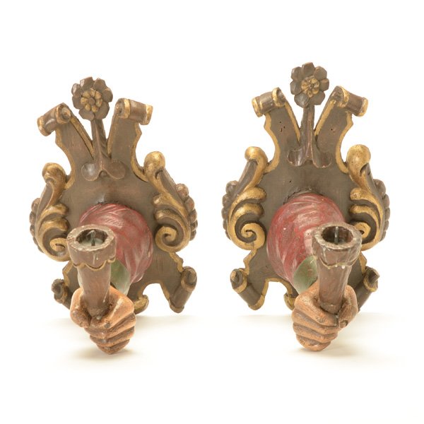 Pair of Spanish Renaissance Style Carved Single Light (1 of 4)