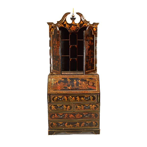 Georgian Style Chinoiserie Two Piece Lacquered (1 of 6)