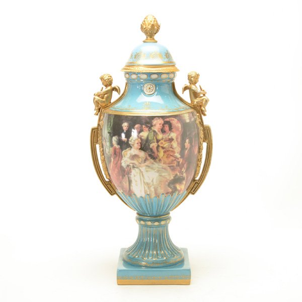 Large Sevres Style Porcelain Covered Urn (1 of 10)