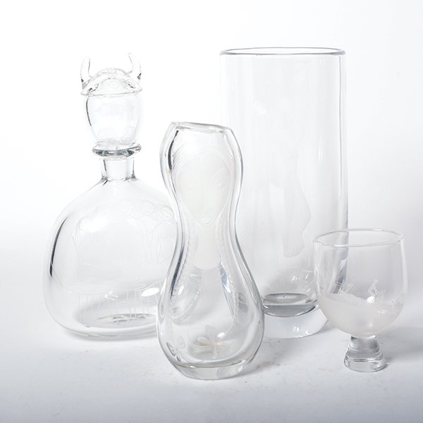 Swedish Orrefors Sven Palmqvist Glass Decanter, Vase, (1 of 10)