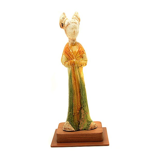 Chinese Sancai Glazed Pottery Figure of a Women, Tang (1 of 6)