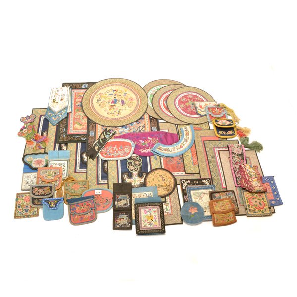 Large Group of Chinese Silk Textiles (1 of 10)