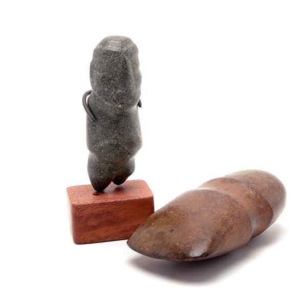 Pre-Columbian Green Stone Axe God and Stone Axe Head (1 of 7)