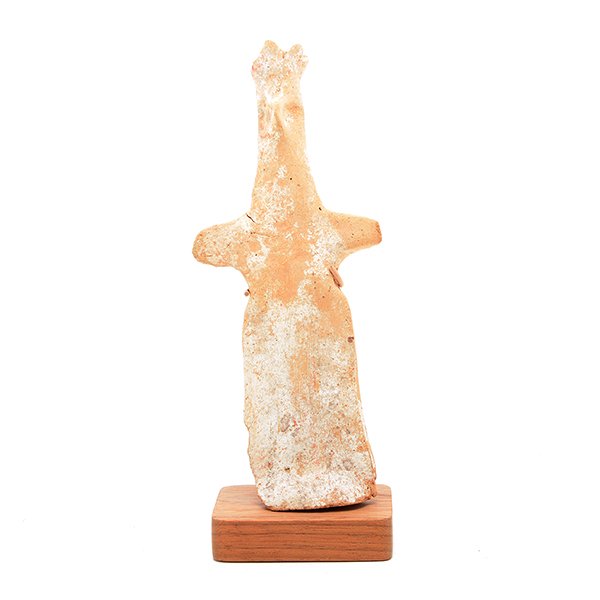 Northern Syria Terracotta Seated Female Figure: Northern Syria Terracotta Standing Female Figure With elongated neck and head. Euphrates Culture, 2300-2000 BCE. Height 8 inches (20.3 cm)