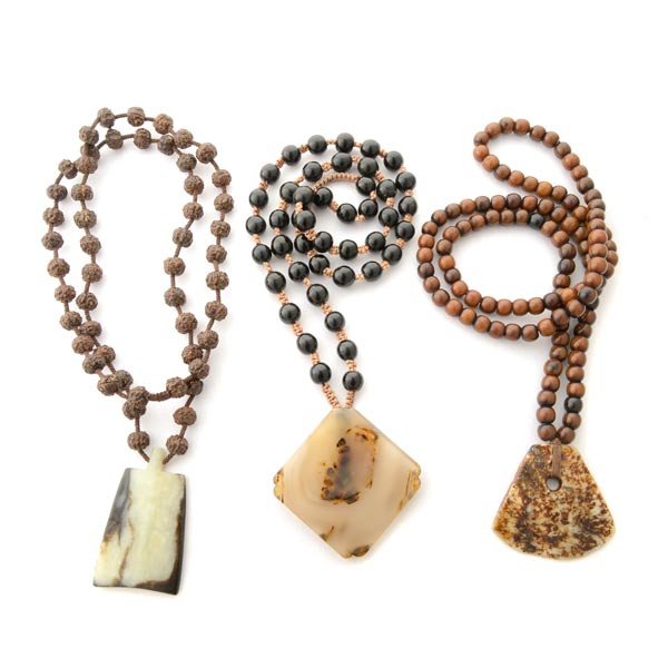 Collection of Three Chinese Jade, Agate, Glass, Seed (1 of 5)