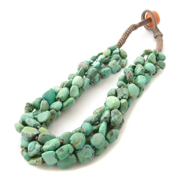 Antique Tibetan Turquoise Bead, Amber Bead Necklace. (1 of 4)