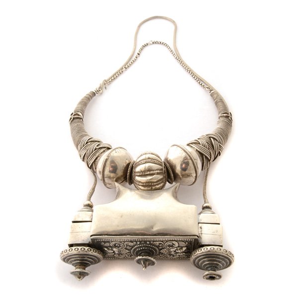 Collection of Two Indian Silver Tribal Necklaces. (1 of 4)