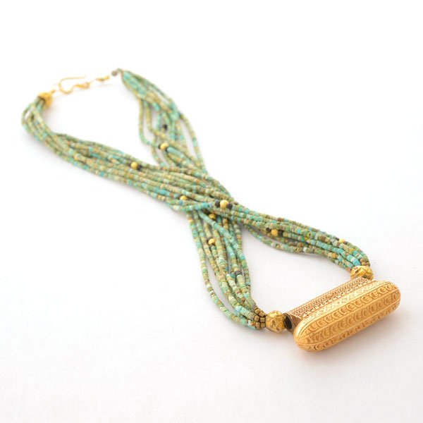Afghanistan Turquoise, Gold Necklace. (1 of 4)