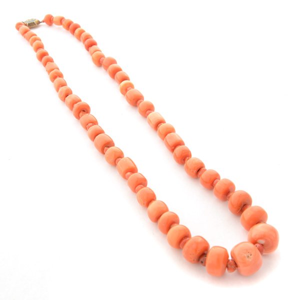 *Asian Coral Bead, Enamel, Silver-Gilt Necklace. (1 of 4)