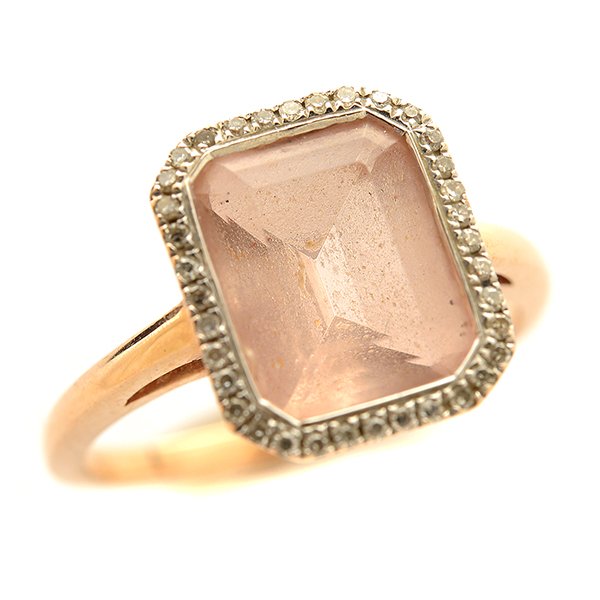 Morganite, Diamond, 14k Rose Gold Ring. (1 of 4)