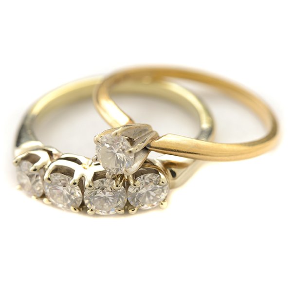 Collection of Two Diamond, 14k Gold Rings. (1 of 4)