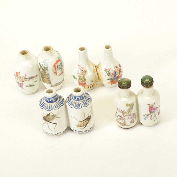 Four Enameled Porcelain Double Snuff Bottles, 19th (1 of 8)