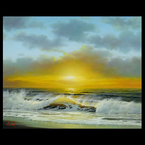 ANTHONY CASAY "Waves at Sunset" Oil on Masonite. (1 of 5)